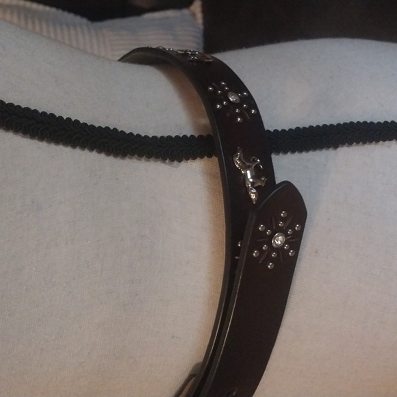 Ariat Women Ornamental Western Brown Leather Belt Silver Buckle‎ 30" Cowboy - Picture 2 of 8